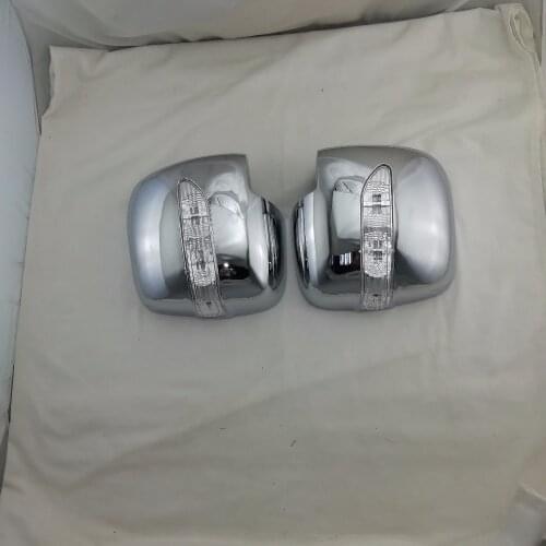 For Toyota Hiace 2005- 2015 2016 2017 Side Door Rear Mirror Cover Trim Back up Mirror Overlay Protector With LED Car Accessories