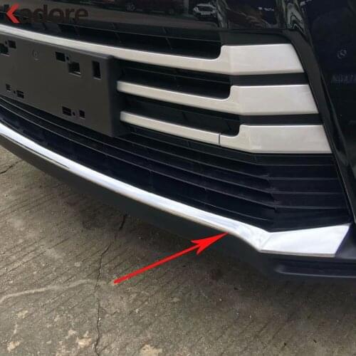 For Toyota Highlander Kluger facelift 2018 2019 Chrome Front Bumper Trim Car Head Bumper Spoiler Lip Car Styling Accessories