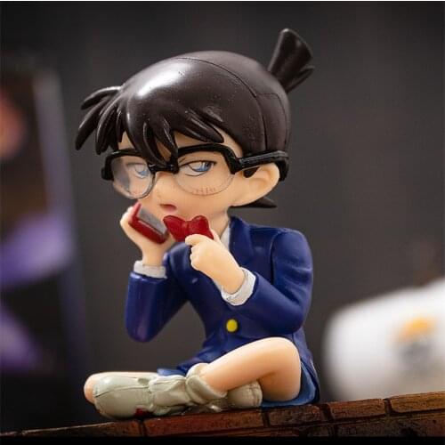Japanese anime Cartoon Detective Conan Action Figures Reading Book And Detective Phone 3D PVC Model Collection Kid Gift Toy