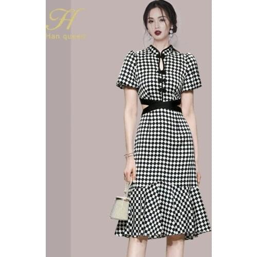 Летние платья с коротким рукавом H Han Queen China At AliExpress