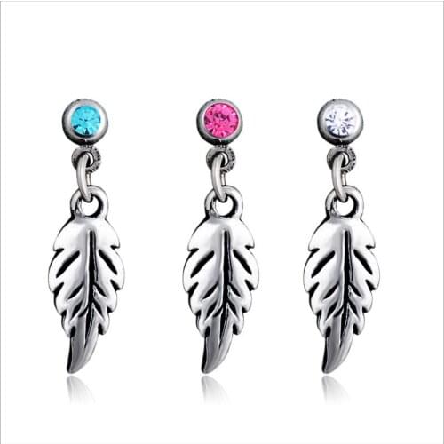 316L Surgical Steel Leaf Ear Ring Leaf Earrings Leaf Earring