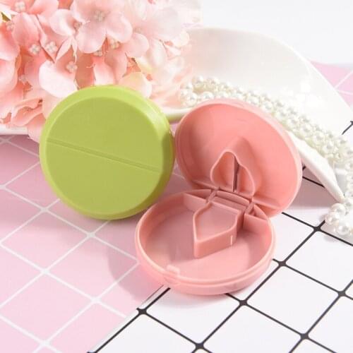 JETTING 1PCS Portable Pill Cutter Splitter Divide Storage Case Medicine Cut Compartment Box Holder Refillable Bottle
