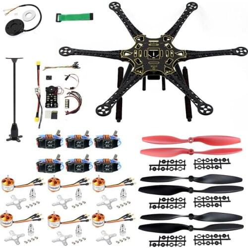 JMT PNF DIY Drone Kit S550 6-Axle Drone PIX4 Flight Control + 30A ESC +930KV Brushless Motors +1045 Paddles