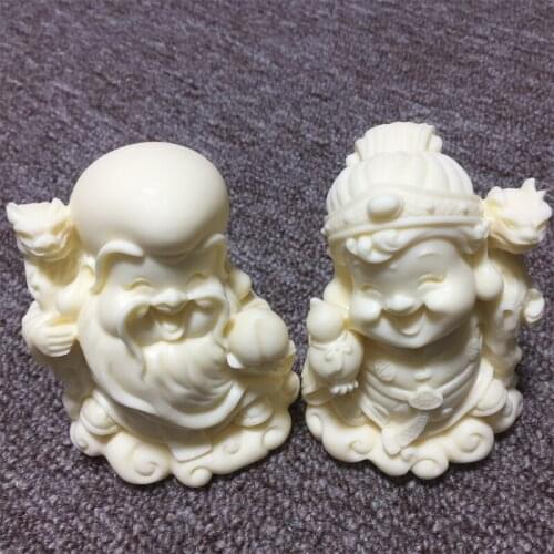 Chinese Style Fortune Longevity Carving Ivory Fruit Tea Pet Ornament Sculptures Statues Home Car Decoration Figurines