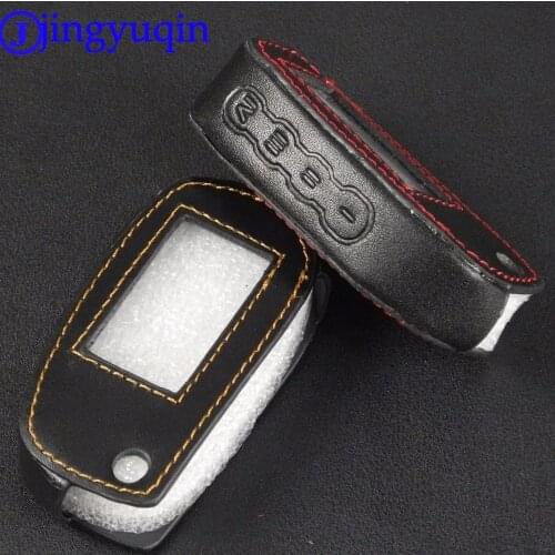 Jingyuqin Alarm Leather Case Cover Fob Scher-Khan Magicar 6/5 M5 M6 Folding Car Flip Remote 4 Buttons