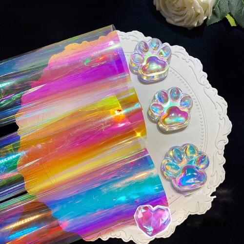 Aurora Laser Film Foil Resin Jewelry Stuff Rainbow Stickers Laser Film DIY Craft Epoxy Silicone Mold Filling Nail Art Supplies