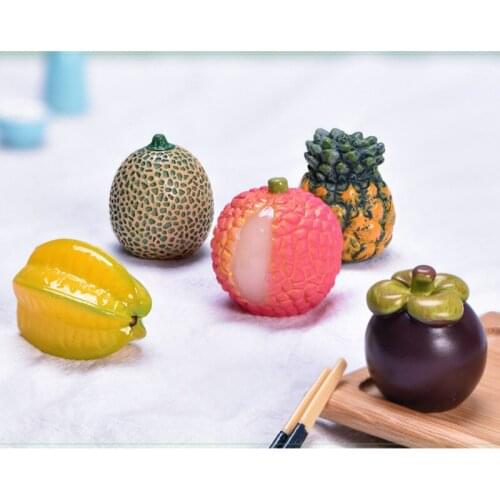 Cute Simulation Fruit Peach Strawberry Lemon Watermelon Pineapple Resin Model Home Decor DIY Miniature Accessories
