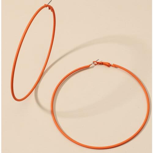 MANGOSKY Fashion Orange Rubber Paint Big Earring
