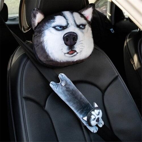 Cartoon Car Pillow Shoulder Protector Car Styling Seat Belt Cover Shoulder Pad Car Accessories Neck Pillow Auto Headrest Cushion