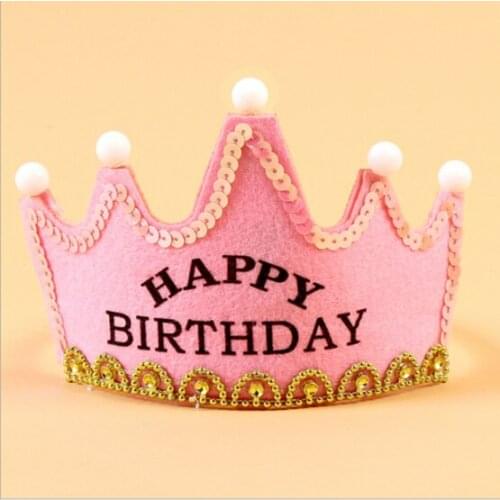 Night light birthday hat king princess hat child adult Age birthday Party Luminous Shine happy Birthday cake hat E11089
