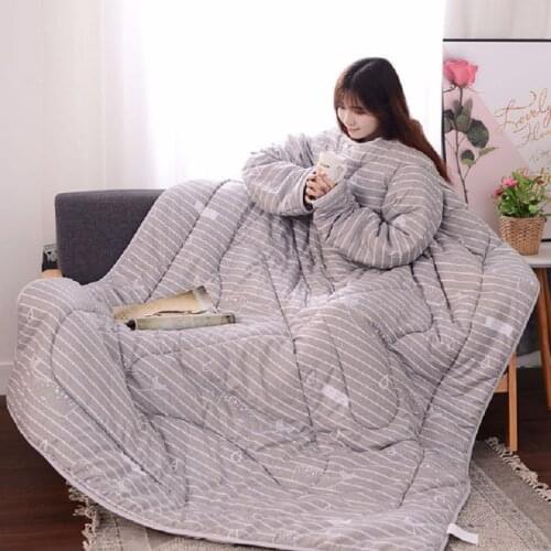 New Winter Comforters autumn Lazy Quilt with Sleeves family Blanket Cape Cloak Nap Blanket Dormitory Mantle Covered Blanket