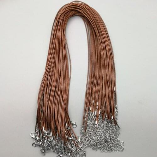 Wholesale 1.5mm red coffee Wax Leather Cord Necklace Rope 45cm Chain Lobster Clasp For Jewelry Making 100pcs/lot free shipping