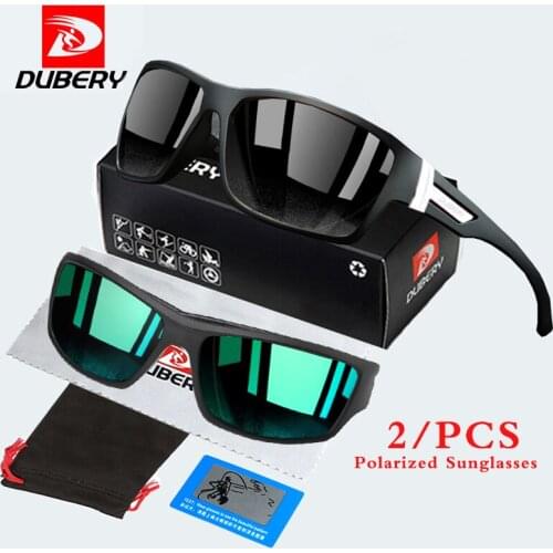 DUBERY Vintage Square Polarized Sunglasses Men Women Driver Shades Male Sport Sun Glasses Trend Driving Fishing Eyewear UV400