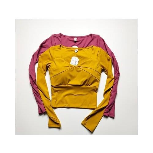 Athletic Sport Shirts With Chest Pads Long Sleeve T-Shirt Fitness Yoga Crop Tops Thumb Gym Jacket Workout Sweatshirts Casual