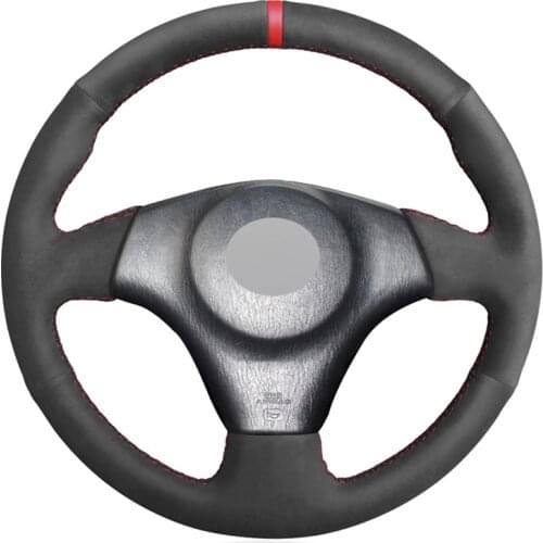 Hand-stitched Black Suede Red Marker Car Steering Wheel Cover for Toyota RAV4 Celica Matrix MR2 Supra Voltz Caldina MR-S Corolla