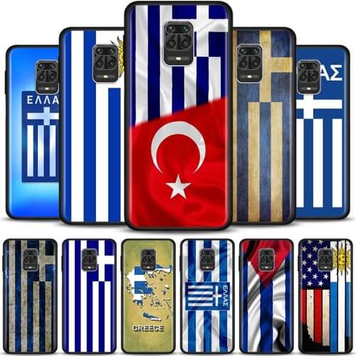 Phone Case for Xiaomi Redmi Note 10 Pro Max India 5G K40 Plus 9 9s 8T 8 Pro 7 8A 9A 9C 9T 9i 9 Black Cover Ancient Flag Greece