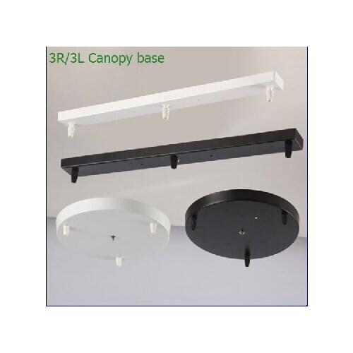 Three Lamps Chandeliers Base High-grade Lighting Accessories black white Round Rectangular Ceiling base rose canopy Plate