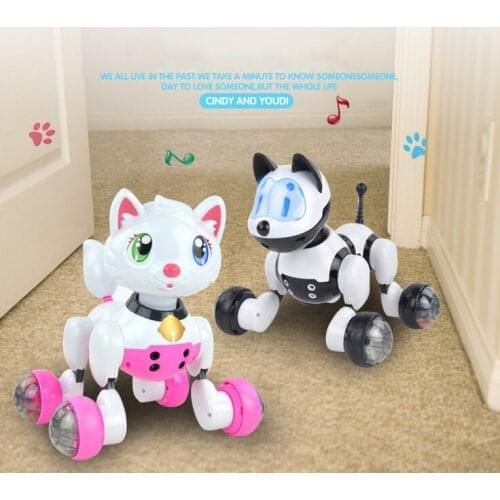Voice Control Mode Sing Dance Smart Dog Cat Robot Toy Vehicles Pet Interactive Program Dance Walk Robotic Animal Children Toys