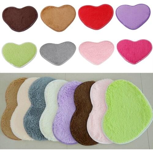 Heart Shaped Fluffy Rug Shaggy Floor Mat Soft Home Bedroom Hairy Carpet Comfortable Anti-Skid Shaggy Fluffy Carpet Decor