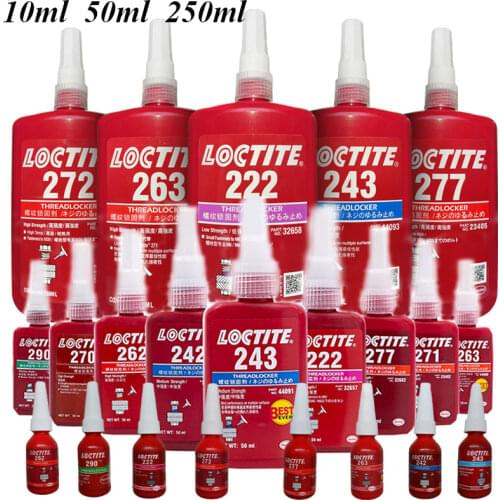 50ml/250ml Loctite 222 Screw Adhesive Anaerobic Glue Thread Locking Seal Glue 241 242 243 262 271 290 For All Kind Metal Thread