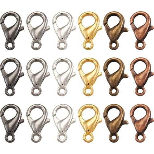 1000Pcs 10x6mm Zinc Alloy Lobster Claw Clasps For Bracelet Necklace Chain DIY Jewelry Making Antique Bronze/Golden/Sliver Color