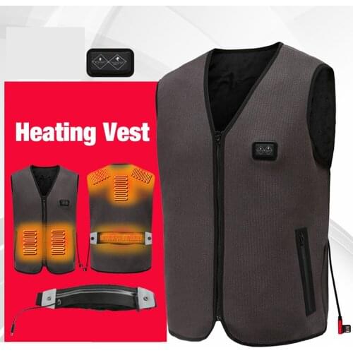 Heated Vest woman Men Autumn Winter Warm Electric Thermal Cloth Waistcoat Fish Hiking Outdoor USB Heating Vest Jacket