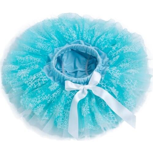 Baby Girl Snow Skirts Half-Length Tulle shorts Ruffle Tutu Skirt Light Blue Color Pettiskirt Summer Diaper Covers Ball Gown