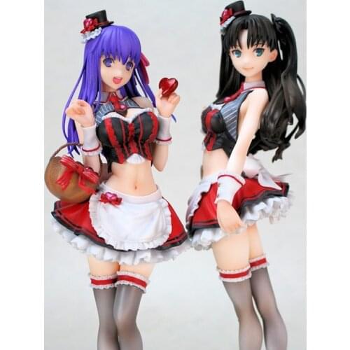 1/7 Fate/Grand Order Tohsaka Rin Matou Sakura Street Choco Maid Unpainted GK Figure Unassambled hand-made resin white Model Toy