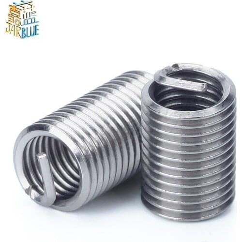 10pcs M1.6/M2/M2.5/M3*1.0*1D-3D Wire Thread Insert , Screw Bushing ,304 stainless steel Wire Screw Sleeve Thread Repair