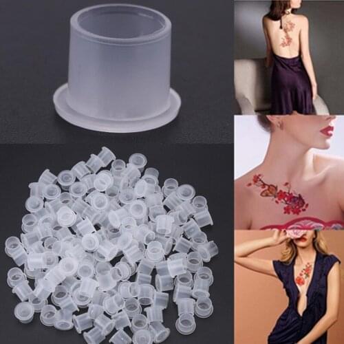 1000pcs 11MM Clear Tattoo Ink Cups Disposable Tattoo Pigment Container Holder Caps Eyebrow Microblade Permanent Makeup Accessory