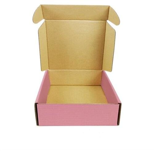 15pcs Pink Three Layer Super Hard Paper Box Gray Express Packaging Box Green Folded Gift Box Free Shipping