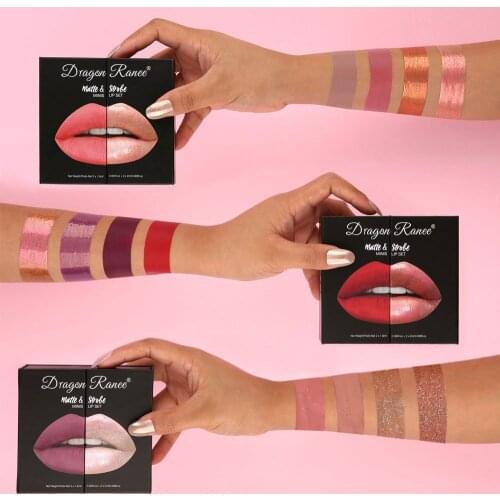 4PCS/Set Lip Gloss Lightweight Matte Long Lasting Waterproof Lipstick Nourish Moisturizing Professional Lip Makeup Gift