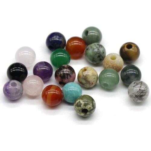 5pcs/pack Natural crystal stone Beads 10mm Crystal Aperture 3mm Large Hole Beads Womens Jewelry DIY Necklace Bracelet