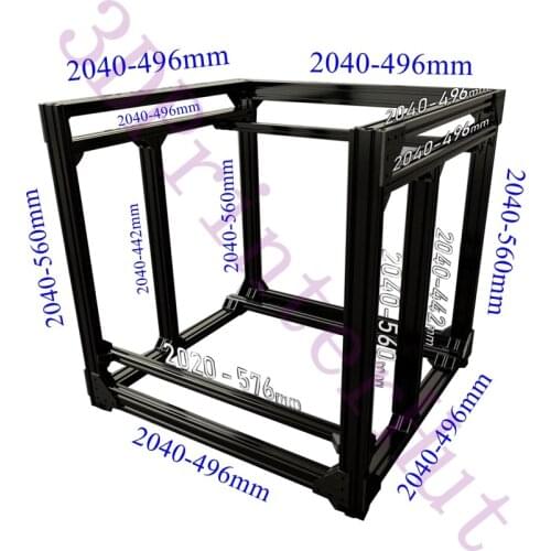Free DHL shipping, BLV mgn Cube 3D Printer Aluminum Extrusion Frame Full Kit w/ Nuts Screw Bracket Corner F/ CR10 365mm Z height
