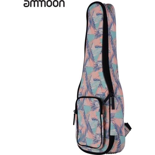 Ammoon Tenor Ukulele Gig Bag 26 Inch Stylish Padded Cotton Backpack Carrying Case with Flannelette Lining