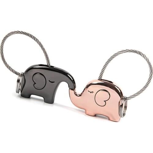 Bride And Groom Couple Keychain Lover Key Chain Keyring Alloy Wedding Gifts For Guest Kissing the elephant