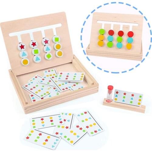 Wooden Montessori Toys Color Shape Sorting Logic Board Games Maze Slide Puzzle Board Kids Autism ToyDevelopmental EarlyLearning