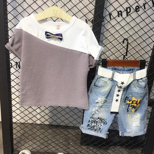 Children Clothing Denim Shorts Jeans for Boy 2018 Summer New Fashion Baby Boy Shorts 50% Length Pant Cowboy Kids Jeans with Belt