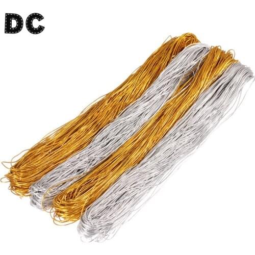 50 Meter 1.5mm 1.0mm Gold Silver Color Elastic Stretch Cords Beading Ropes Thread for European Beads Jewelry Findings