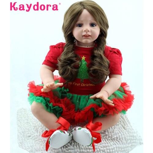 Kaydora 24 inch Princess Style Doll 60cm long hair Baby Reborn Silicone Alive Toddler Girl Play Toys Kids Birthday Surprise Gift