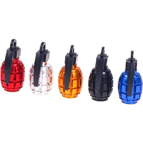 1PC Grenad styling Biycle Tire Valve Caps Grenade Wheel Tyre for American Valves Aluminum Alloy Motorcycle Bike Accessories
