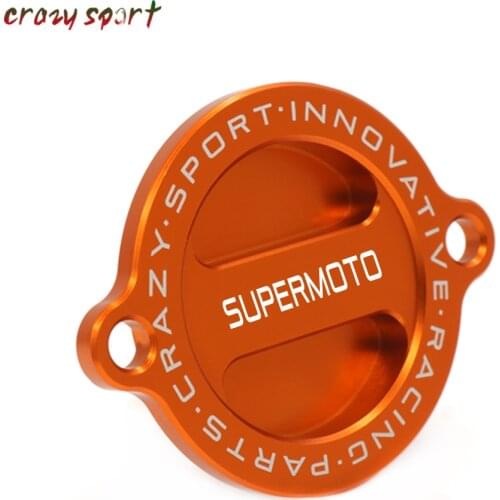 Engine Oil Filter Cover Cap For KTM 640 LC4 690LC4 SUPERMOTO 1999-2005 2004 Motorcycle Accessories CNC With Logo