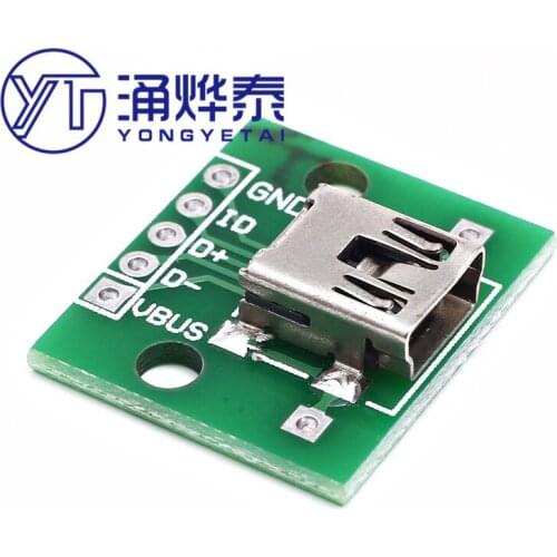 MINI USB to DIP female seat mini 5p patch to straight plug welded adapter board
