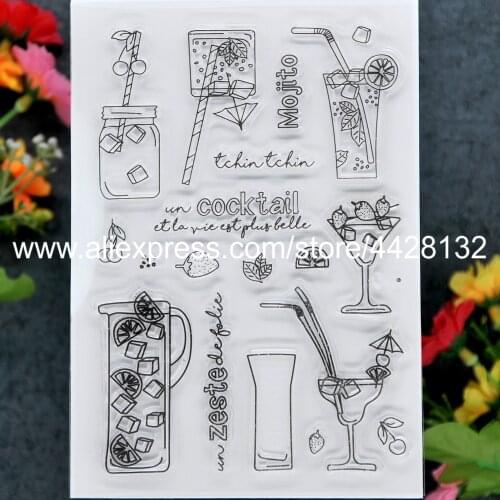 Mojito Zeste Cocktail Drink Scrapbook photo cards rubber stamp clear stamp transparent stamp 9081609