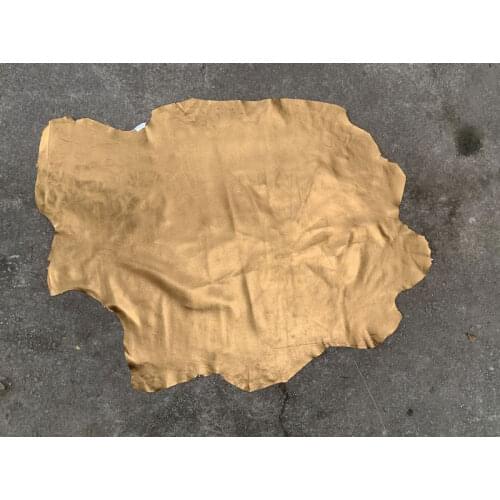 Golden Genuine grain sheep skin leather material sale by whole piece