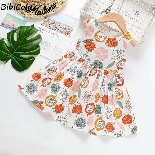 1-5 Years Baby Girls Sleeveless Flower Print Dresses Clothes Kids Summer Princess Dress Children Party Ball Pageant Dress Outfit