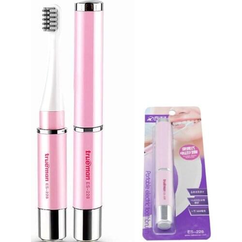 Trueman Portable Travel Electric Toothbrush Waterproof Sonic Powerful Vibration Toothbrush use by AAA Battery for Trip Camping