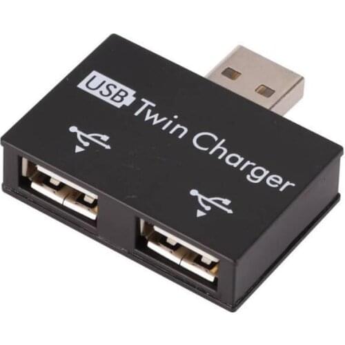 USB2.0 Male to Twin Charger Dual 2 Port USB Splitter Hub Adapter Converter Charging USB Wire Plug for Laptop PC