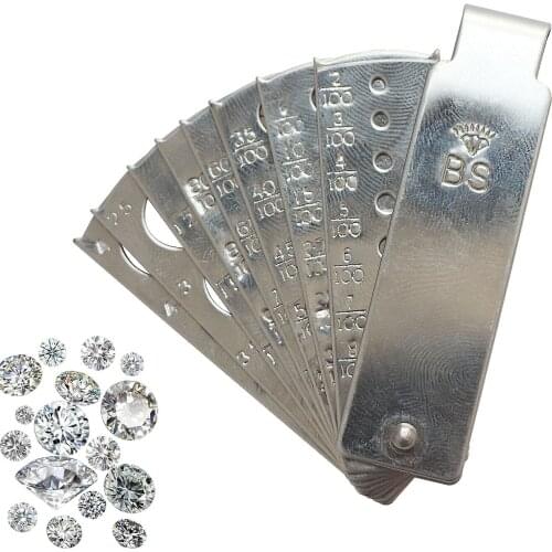 Eight-Sided Round Gemstone Card 8-Page Fanstone Card Diamond Calipers For Setting Utensils Gold Shop Gilding Gauge