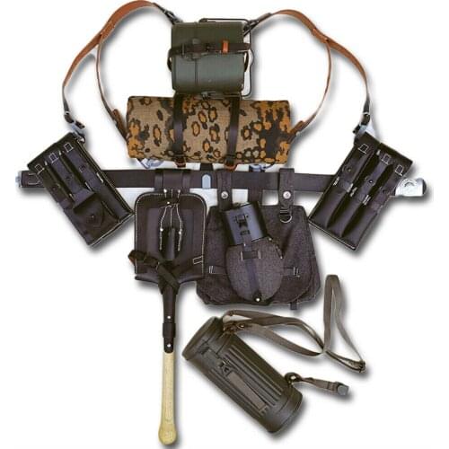 WWII WW2 German ARMY Hi-Q 1943 LEATHER Field Gear Package Military Full Size Equipment Soldier Exhibition Collection